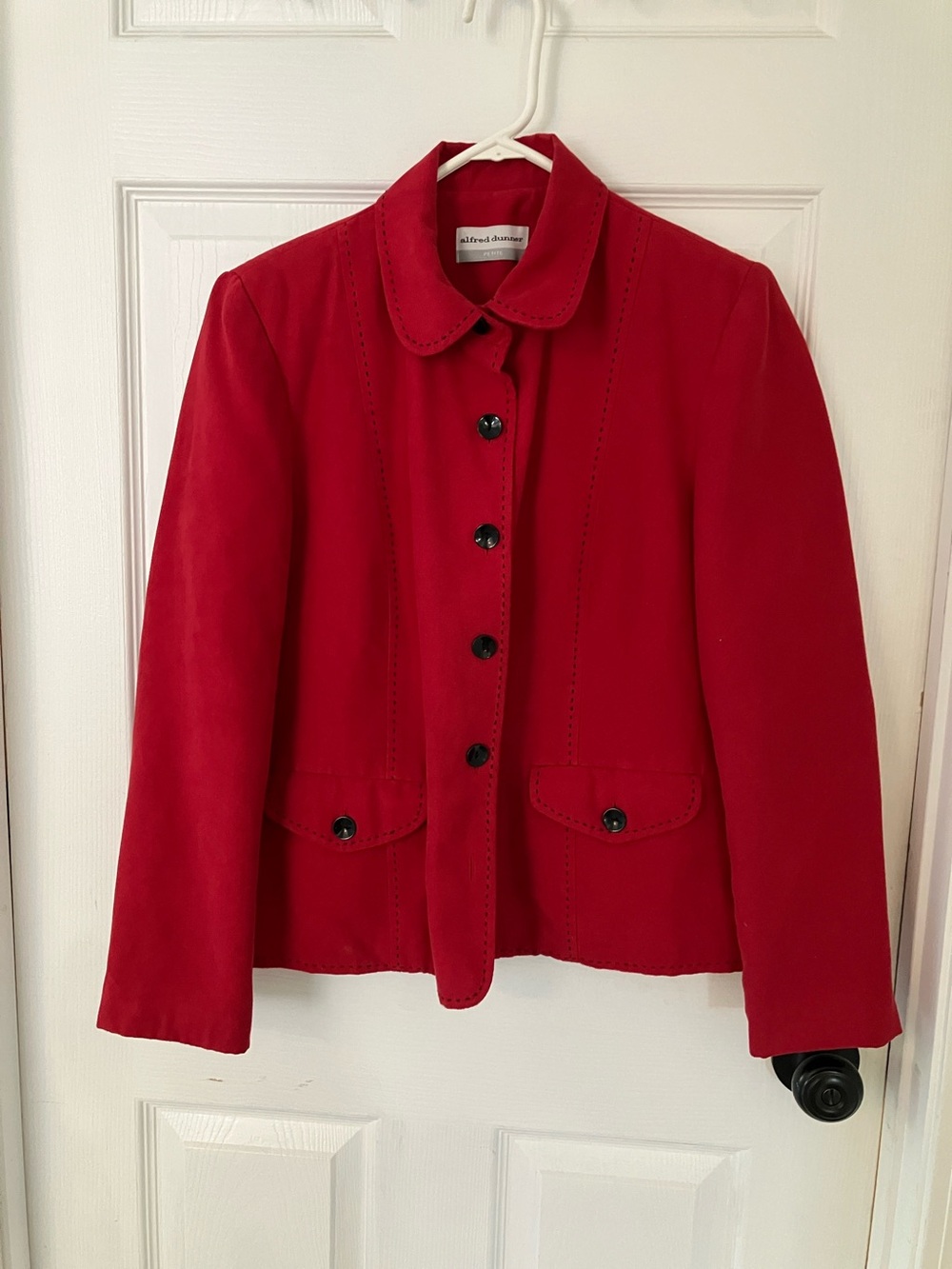 Alfred Dunner Red Button-Front Blazer Jacket